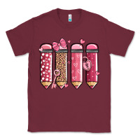 Burgundy valentine' day teacher school pencils Classic Tee - MaliasSmallBusiness