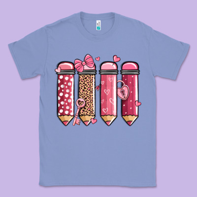 Valentine' Day Teacher School Pencils Classic Tee Designed By Maliassmallbusiness
