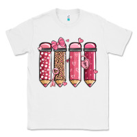 White valentine' day teacher school pencils Classic Tee - MaliasSmallBusiness