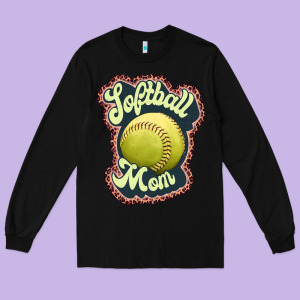 Softball Mom Long Sleeve Tee Designed By Jahusdesignshop