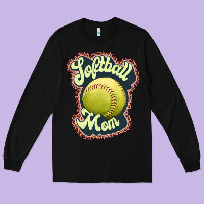 Softball Mom Long Sleeve Tee Designed By Jahusdesignshop