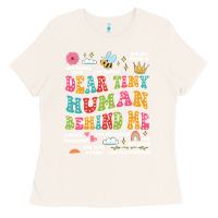 Bone customized teacher dear tiny human behind me back Ladies Tee - JahusDesignShop