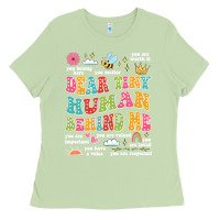 Matcha customized teacher dear tiny human behind me back Ladies Tee - JahusDesignShop