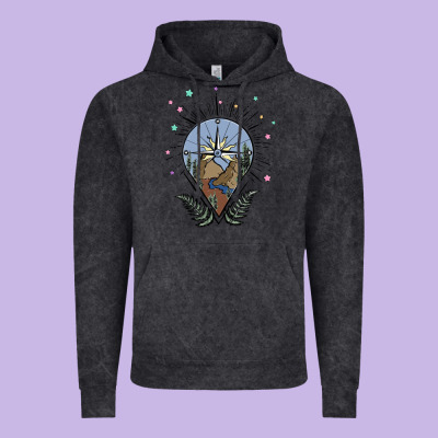 Compass With Mountain Vintage Hoodie Designed By Maliassmallbusiness