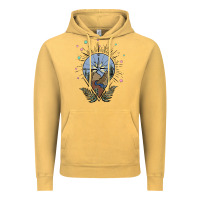 Vintage Mustard compass with mountain Vintage Hoodie - MaliasSmallBusiness