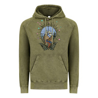 Vintage Olive compass with mountain Vintage Hoodie - MaliasSmallBusiness