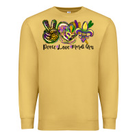 Antique Gold peace love mardi gras Premium Sweatshirt - CowGirlArtShop