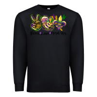 Black peace love mardi gras Premium Sweatshirt - CowGirlArtShop
