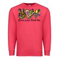 Cardinal peace love mardi gras Premium Sweatshirt - CowGirlArtShop