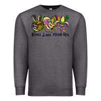 Charcoal Heather peace love mardi gras Premium Sweatshirt - CowGirlArtShop