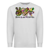 Dove Grey peace love mardi gras Premium Sweatshirt - CowGirlArtShop