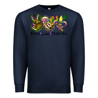 Navy peace love mardi gras Premium Sweatshirt - CowGirlArtShop