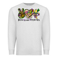 Oatmeal Heather peace love mardi gras Premium Sweatshirt - CowGirlArtShop