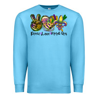 Ocean Blue peace love mardi gras Premium Sweatshirt - CowGirlArtShop