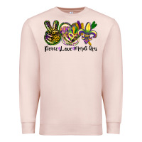 Peace Love Mardi Gras Premium Sweatshirt | Teevron
