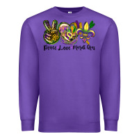 Purple peace love mardi gras Premium Sweatshirt - CowGirlArtShop