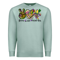 Seafoam peace love mardi gras Premium Sweatshirt - CowGirlArtShop