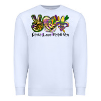 White peace love mardi gras Premium Sweatshirt - CowGirlArtShop