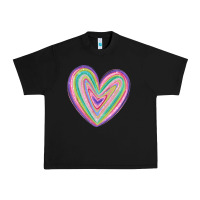 Black valentine's day colorful heart Urban Heavy Tee - MaliasSmallBusiness