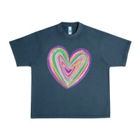 Midnight Navy valentine's day colorful heart Urban Heavy Tee - MaliasSmallBusiness