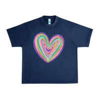 Navy valentine's day colorful heart Urban Heavy Tee - MaliasSmallBusiness