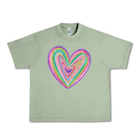 Oil Green valentine's day colorful heart Urban Heavy Tee - MaliasSmallBusiness