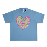 Pebble Blue valentine's day colorful heart Urban Heavy Tee - MaliasSmallBusiness
