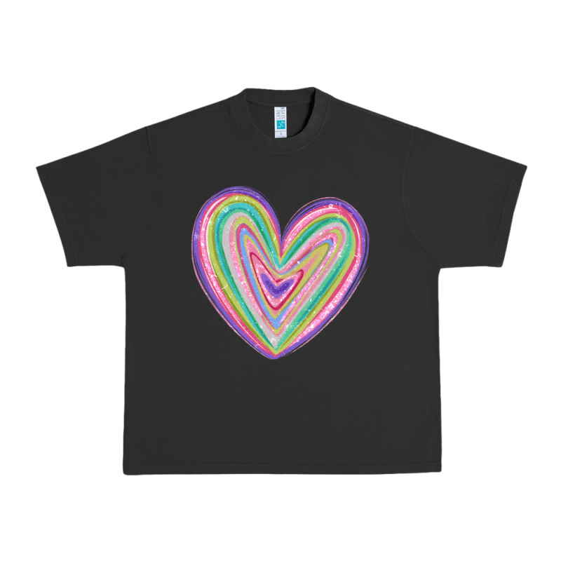 Valentine's Day Colorful Heart Urban Heavy Tee by MaliasSmallBusiness | Teevron