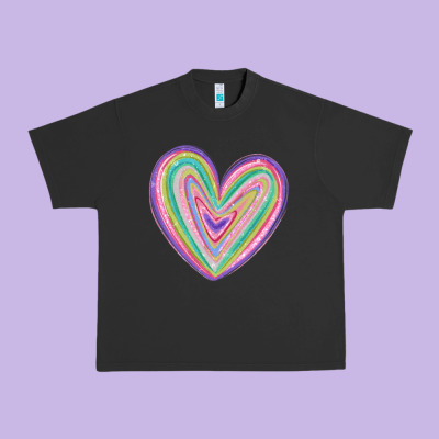Valentine's Day Colorful Heart Urban Heavy Tee Designed By Maliassmallbusiness