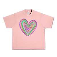 Salmon valentine's day colorful heart Urban Heavy Tee - MaliasSmallBusiness
