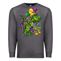Charcoal Heather mardi gras trex Premium Sweatshirt - CowGirlArtShop