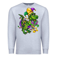 Heather Grey mardi gras trex Premium Sweatshirt - CowGirlArtShop