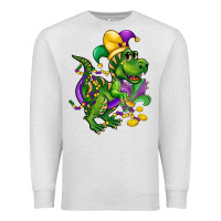 Oatmeal Heather mardi gras trex Premium Sweatshirt - CowGirlArtShop