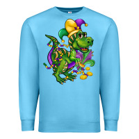 Ocean Blue mardi gras trex Premium Sweatshirt - CowGirlArtShop