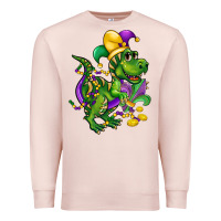 Pale Pink mardi gras trex Premium Sweatshirt - CowGirlArtShop