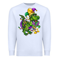 White mardi gras trex Premium Sweatshirt - CowGirlArtShop