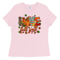 Bubblegum Pink love fall  yall Ladies Tee - AdoDesignShop