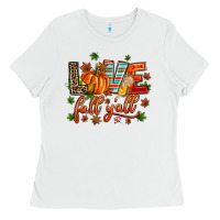White love fall  yall Ladies Tee - AdoDesignShop
