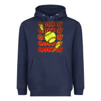 Navy Game day softball lightning bolt Heavyweight Hoodie - HowdyJamesFarm