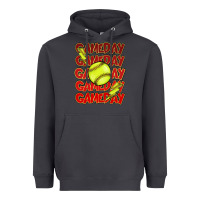Smoke Game day softball lightning bolt Heavyweight Hoodie - HowdyJamesFarm