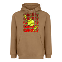 Toasted Coconut Game day softball lightning bolt Heavyweight Hoodie - HowdyJamesFarm