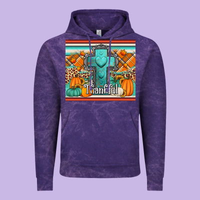 Fall Thankfull Cross Vintage Hoodie Designed By Jasminsmagicworld