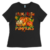 Black farm fresh pupkins Ladies Tee - AdoDesignShop