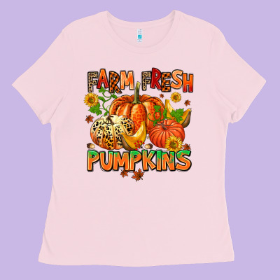 Farm Fresh Pupkins Ladies Tee Designed By Adodesignshop