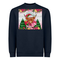 Pink Christmas Cow Heavyweight Sweatshirt | Teevron
