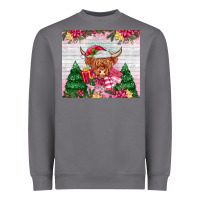 Storm pink christmas cow Heavyweight Sweatshirt - MaliasSmallBusiness