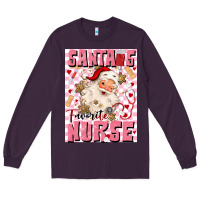 Plum santas favorite nurse Long Sleeve Tee - MaliasSmallBusiness