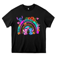 Black stitch and lilo rainbow Heavy Core Tee - AdoDesignShop