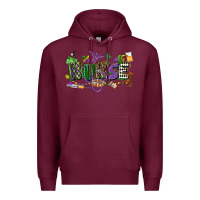 Burgundy nurse mardi gras Premium Hoodie - CowGirlArtShop