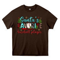 Chocolate Brown santa s favorite baseball player Heavy Core Tee - JahusDesignShop